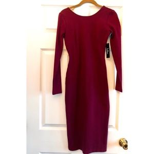 Burgundy Midi length dress